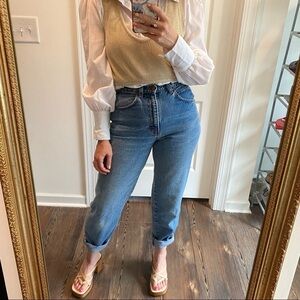Vintage chic JEANS high waisted mom jeans tapered leg 100% cotton